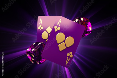 casino cards poker balckjack baccarat 3d render 3d rendering illustration 