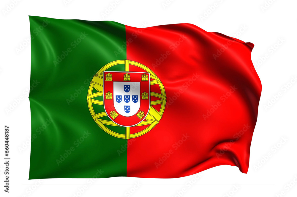 Naklejka premium Portugal Flag on transparent background