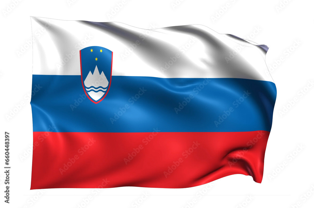 Slovenia flag on transparent background