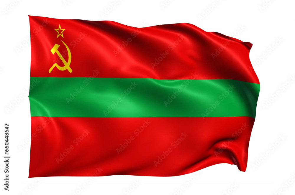 Transnistria flag on transparent background