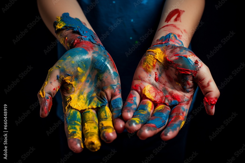 painted child hand palm painted child hand palm