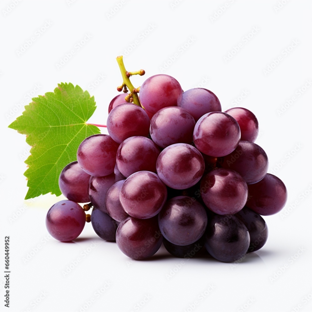 Fototapeta premium A bunch of luscious grapes on a white background