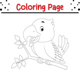 Cute Parrot coloring page for kids