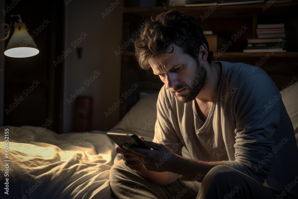 Man sitting on the floor and scrolling her smartphone. Unhappy teen crying while sitting on floor with mobile phone Man sitting on the floor and scrolling her smartphone. Unhappy teen crying while sitting on floor with mobile phone