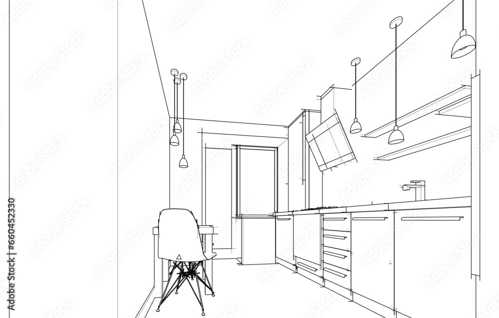 Apartment interior architectural drawing Apartment interior architectural drawing