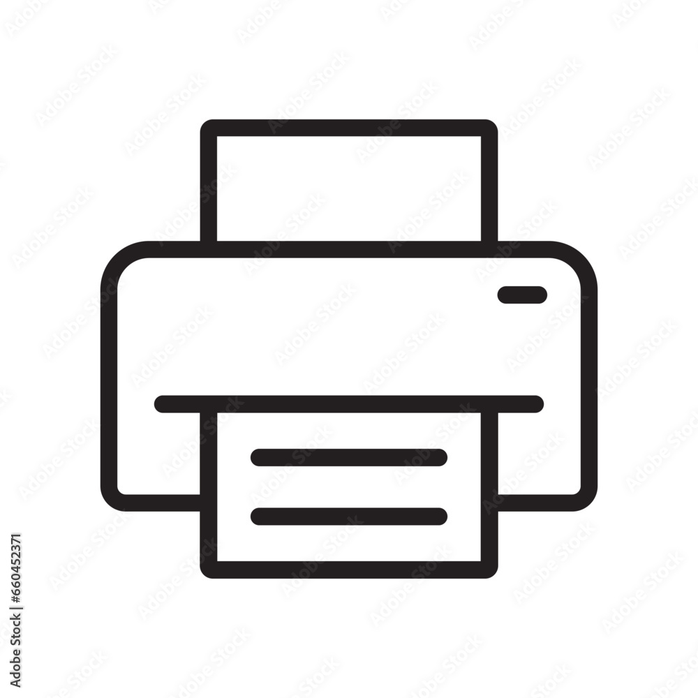 Printer icon on white background. Vector illustration. Printer icon on white background. Vector illustration.