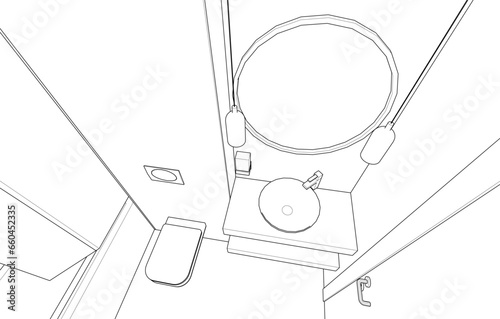Apartment interior architectural drawing