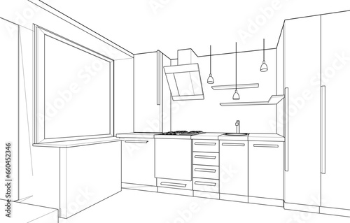 Apartment interior architectural drawing