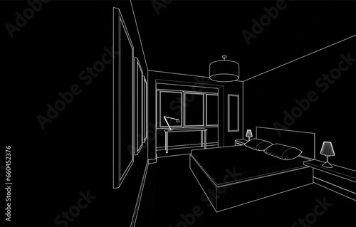Apartment interior architectural drawing