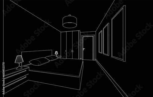 Apartment interior architectural drawing