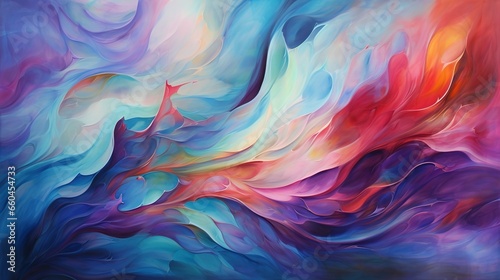 Color fusion with abstract colorful waves, abstraction concept 