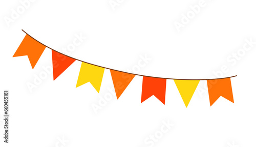 Autumn fall bunting decorative holiday design element, festive decor vector illustration for Thanksgiving or harvest traditional events, kids birthday parties © Contes de fée 