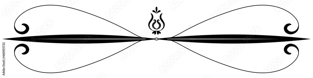 Fototapeta premium Vintage lines. Decorative elements. Border flower collection.