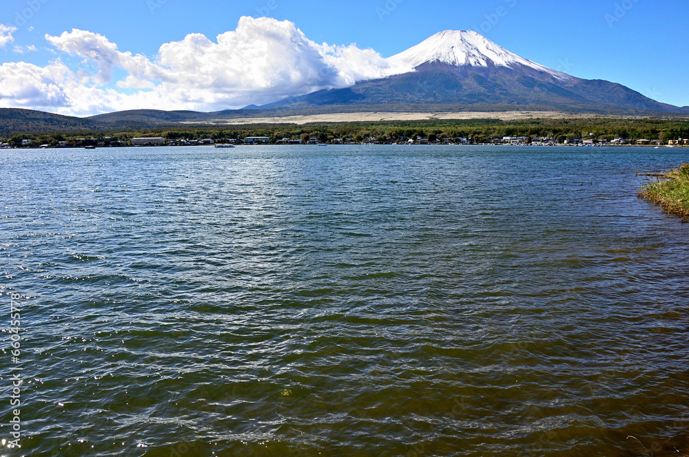 山中湖より望む富士山
