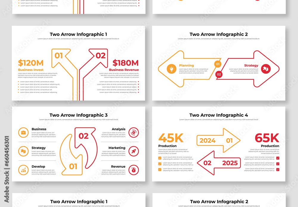 Two Arrow Infographic Design Template Stock Template | Adobe Stock
