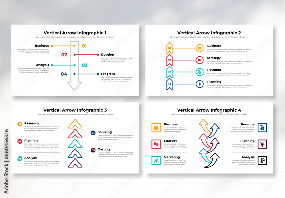 Vertical Arrow Infographic Design Template Stock Template | Adobe Stock