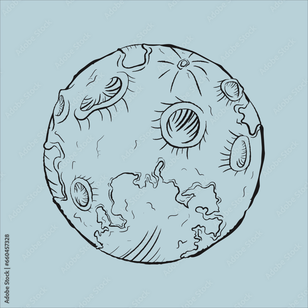 full moon simple drawing with rough line design vector full moon simple drawing with rough line design vector
