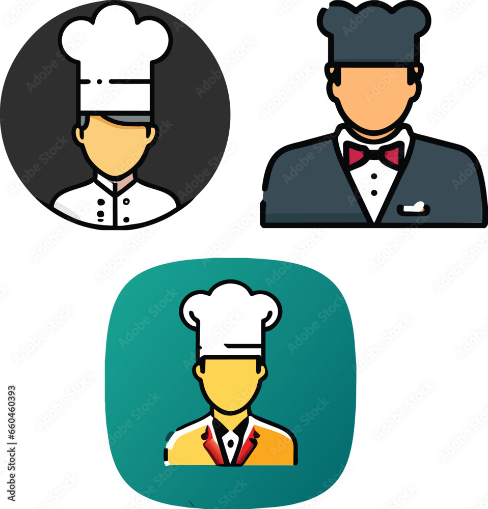 Set of Cheff icon symbol