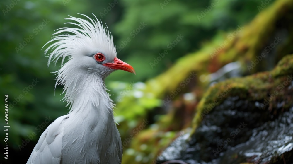 Graceful Kagu bird in its natural habitat Graceful Kagu bird in its natural habitat