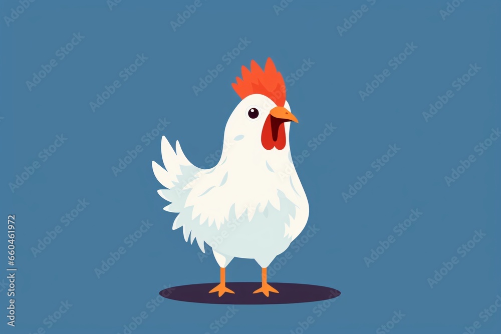 A cartoon illustration of a chicken to raise awareness for animal cruelty - obrazy, fototapety, plakaty 