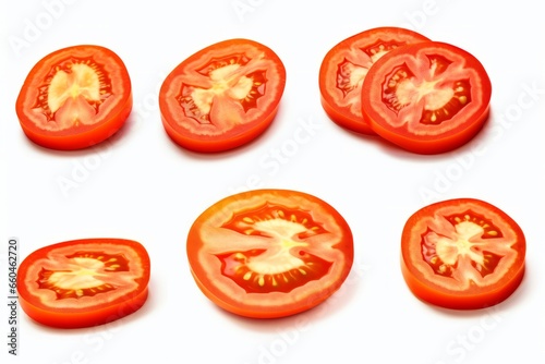 fresh tomato slices with green seeds generative ai