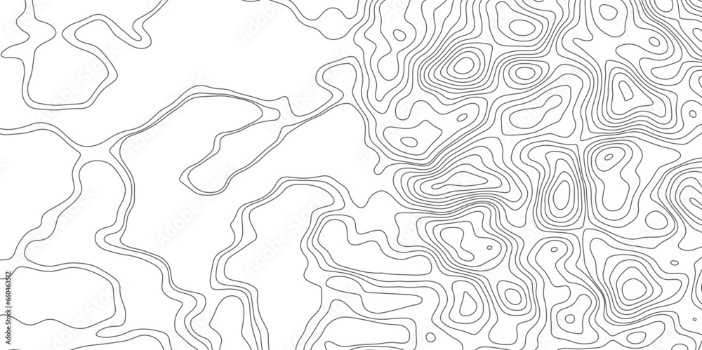 Obraz premium The stylized height of the topographic contour in lines and contours. The concept of a conditional geography scheme and the terrain path. Ultra wide size. Vector illustration.