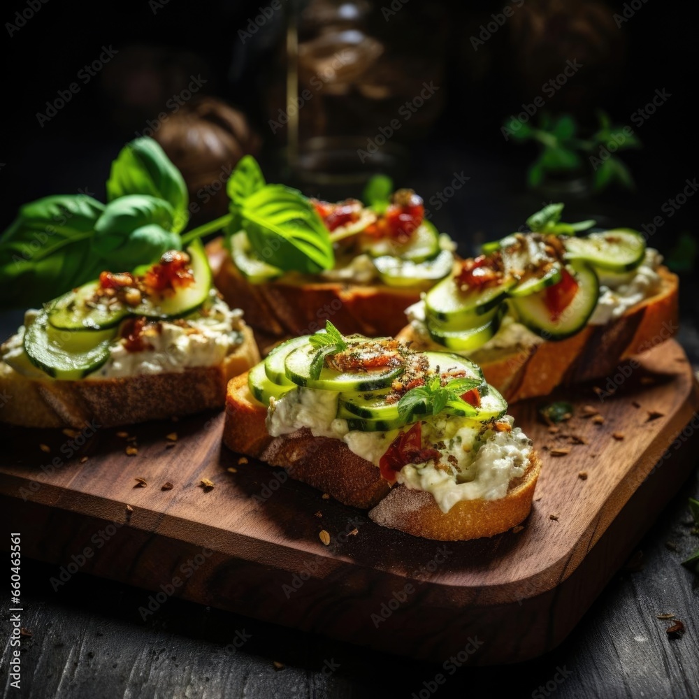 Grilled sandwiches from traditional sourdough bread, focus on the toast inside, close up view