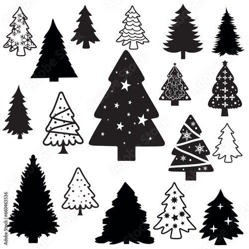 Christmas Tree Bundle, Christmas Tree silhouette, Christmas Tree Svg, Christmas Tree Clipart, Christmas Tree Png, Christmas Tree Vector