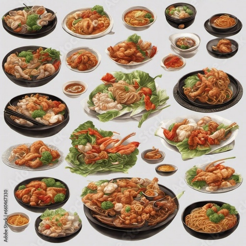 stunning traditional chinese food, contemporary intricate art, detailed, high resolution