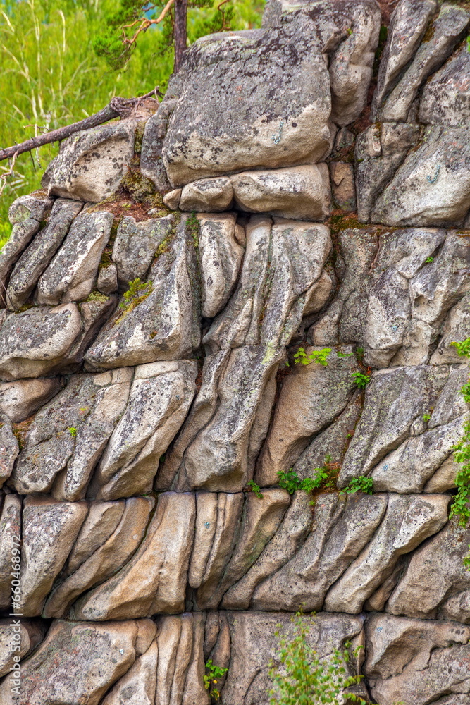 Magnificent rocks of the Arakul shikhan in the Chelyabinsk region on a summer day Magnificent rocks of the Arakul shikhan in the Chelyabinsk region on a summer day