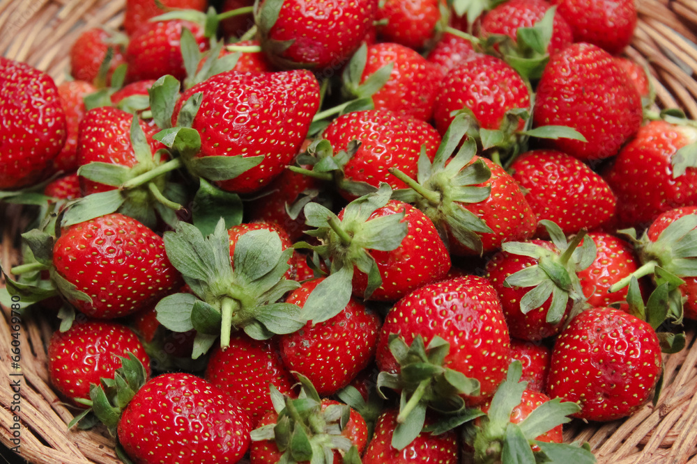 strawberries in a basket strawberries in a basket