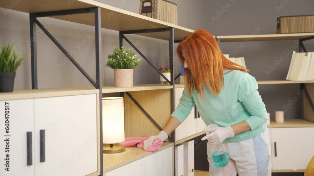 Stubborn stain removal, meticulous woman.