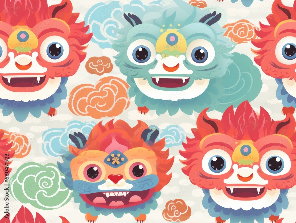 Chinese Day seamless pattern template Chinese Day seamless pattern template