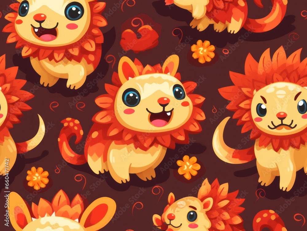 Naklejka premium Chinese Day seamless pattern template