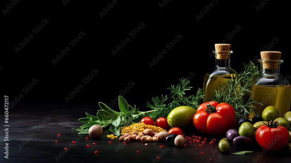 Mediterranean cooking on slate Mediterranean cooking on slate