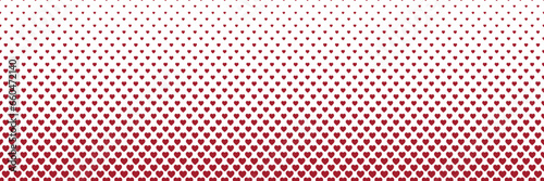 Horizontal red heart shape design on white for pattern and background,Christmas background