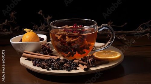 This herbal tea contains anise lotus seed dried red apple dried fruit and cordyceps