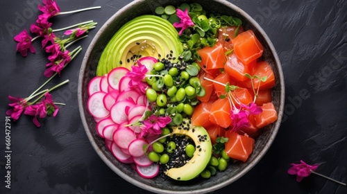 Top view of Hawaiian salmon...