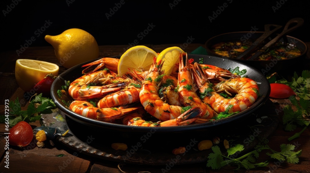 Spicy lemon grilled seafood Spicy lemon grilled seafood