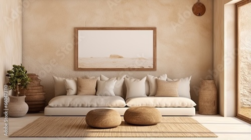 Warm beige tones 3D render ...