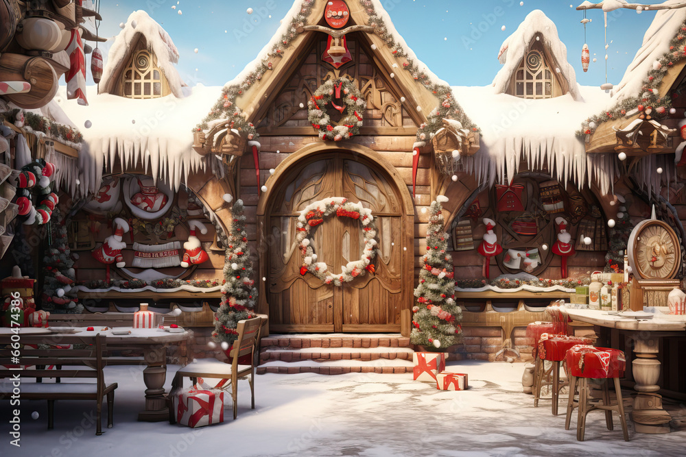 Christmas house, Generative AI illustration