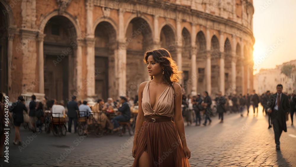 woman in the Rome city