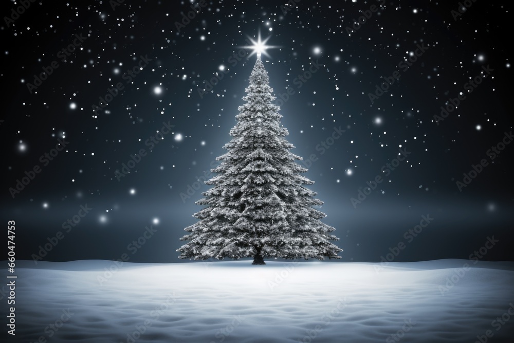 Christmas greeting card background with christmas tree.