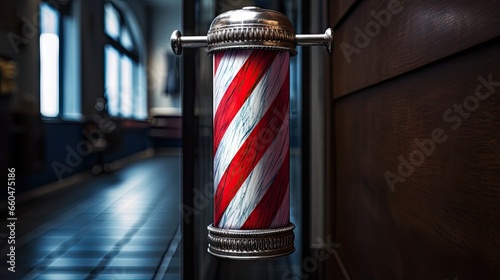 Vintage barber pole with re...