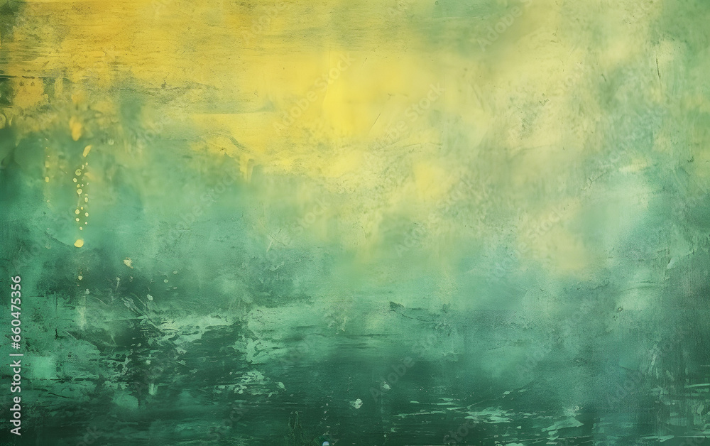 Abstract Hand Painted Green Background