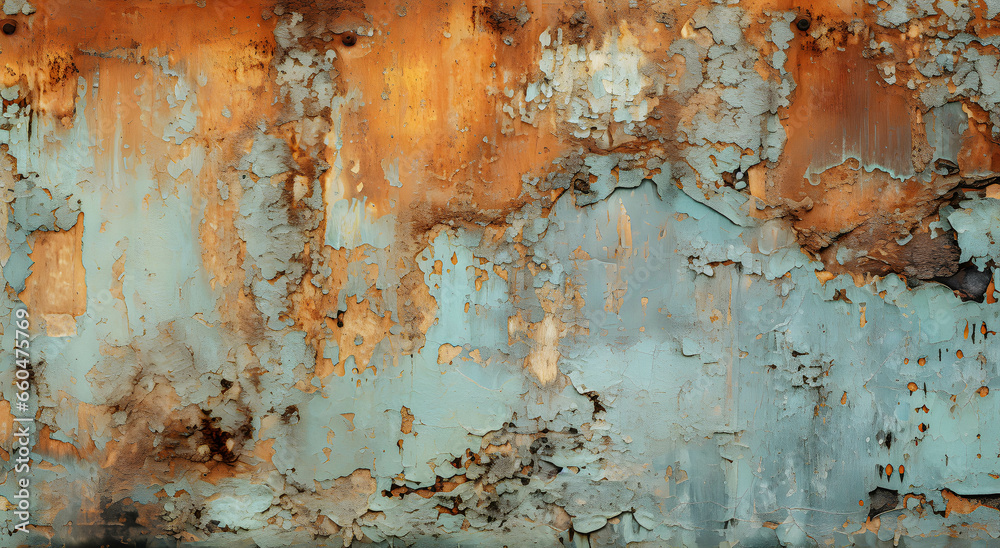 Blue Rusted Wall Texture, Old Iron Texture With Copy Space Blue Rusted Wall Texture, Old Iron Texture With Copy Space