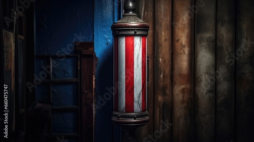Vintage barber pole with re...