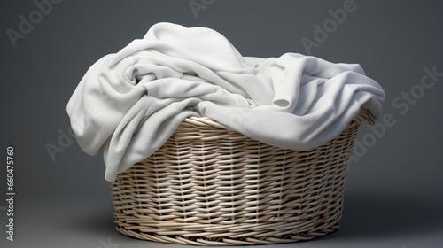 White wicker laundry basket...