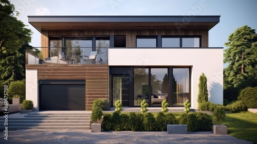 Standard exterior of contemporary suburban residence