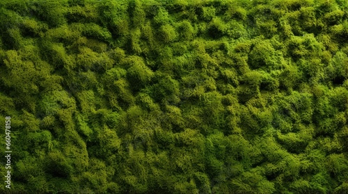 Wall covered in green moss ...